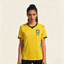 Camisa de Futebol Brasil 2026 Kit Home Masculina Adulto Secagem Rápida Respirável Camiseta de Torcedor Uso na Praia