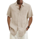 Camisa Masculina de Linho e Algodão – Estilo Praia Premium